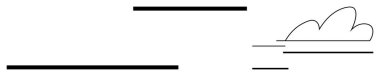 Gökyüzünü, ufku ve hareketi temsil eden yatay çizgileri olan bulut. Hava, manzara, basitlik, minimalizm, yaratıcılık, soyut tasarım modern estetik için idealdir. Basit düz metafor