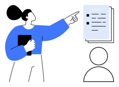 Elinizde iletişim, eğitim ya da görev heyetini gösteren bir belge tutarken kontrol listesi var. Eğitim, eğitim, takım çalışması, sunum için ideal