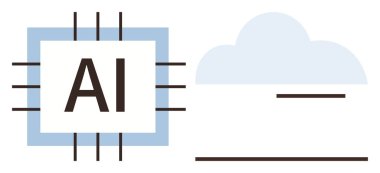 Yapay zeka, bulut depolama ve veri senkronizasyonunu simgeleyen bir buluta bağlı yapay zeka işlemci çipi. Teknoloji, yenilik, bulut hesaplama, yapay zeka, verimlilik dijital için ideal