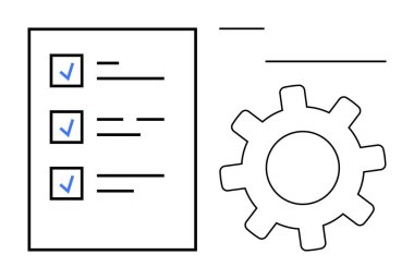 Görev yönetimi, verimlilik ve işlem otomasyonunu sembolize eden mavi işaretli kontrol listesi. Üretkenlik, planlama, takım çalışması, organizasyon, verimlilik, iş akışı için ideal