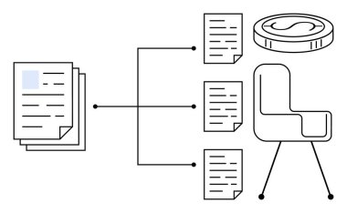 Düğümler, parasal para ve ofis başkanı ile bağlantılı belgeler veri yönetimi, mali iş akışı, kaynak organizasyonu, işbirliği, verimlilik, karar verme mekanizması ve basit düz daireyi temsil etmektedir.