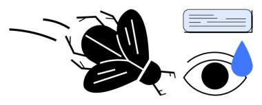 Hareket halindeki uçan böcekler, gözyaşı damlasıyla insan gözü ve klima, alerji, mevsimsel geçişler, rahatsızlık, farkındalık, doğa, insan tepkisi ve denge kavramlarını çağrıştırıyor. İdeal