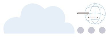 Kablo küresi olan bir bulut simgesi ve küresel veri transferi, ağ oluşturma ve çevrimiçi depolamayı gösteren veri çizgileri. Teknoloji, iletişim, küreselleşme, internet, bulut hesaplama ve veri için ideal