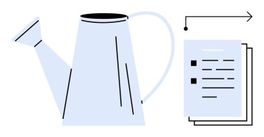 Konserve kutularının yanında istiflenmiş belgeler ve oklar besleyici fikirleri, büyümeyi ve stratejiyi sembolize ediyor. Üretkenlik, iş, eğitim, planlama, başarı sürdürülebilirliği için ideal. Basit.