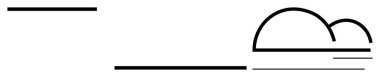 Siyah çizgiler ufuk çizgisi ve soyut bulut şekli oluşturur. Doğa kavramları, hava ikonları, basitlik, sükunet, modern tasarım, açık hava teması, basit düz metafor için ideal.