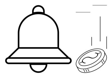 Bozuk paralı uyarı zili uyarıları, ödülleri ya da teşvikleri simgeler. Alarmlar, verimlilik, hatırlatıcılar, ilerleme, motivasyon başarısı için idealdir. Minimalist düz metafor