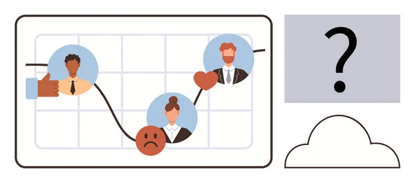 A person using a tablet with a graph showing positive emotional sentiment.