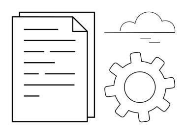 Belgeler iş akışı otomasyonu için bir dişli ve çevrimiçi depolama için bir bulut ile birlikte. İş süreci, otomasyon, takım çalışması, bulut hesaplaması, dijital dönüşüm, iş akışı, yenilik için ideal