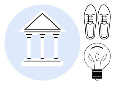 Sütun tarzı yapı, kıyafet ayakkabıları, ampul gelenek, profesyonellik ve yenilik fikirlerini temsil ediyor. Eğitim, iş, finansman yaratıcılık, yenilik tasarım eğitimi için idealdir. Basit düz