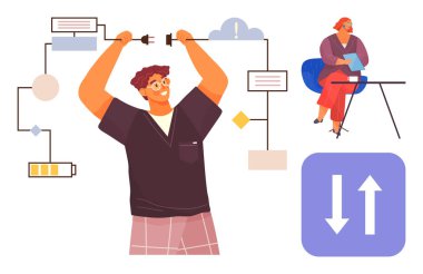 Kadın bir dizüstü bilgisayar takım çalışması, iş akışı verimliliği üzerinde çalışırken akış şemasını bağlayan kişi. İşbirliği, bağlantı, yenilik, proje yönetimi, takım çalışması, yaratıcılık için ideal