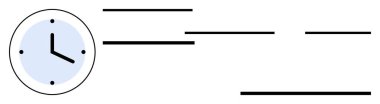 Siyah hareket çizgileri olan saat aciliyeti, ilerlemeyi ya da zaman geçirmeyi öneriyor. Zaman yönetimi, süreler, programlar, verimlilik, aciliyet, verimlilik için ideal basit düz metafor