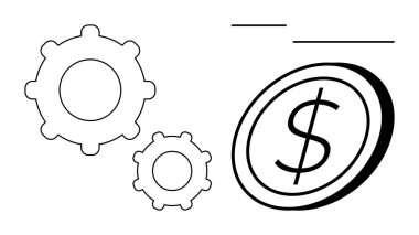 Bir doların yanında vites mekanizmaları finansal süreçleri, ekonomik verimliliği ve verimliliği de vurgular. Finans, iş stratejisi, ekonomi, büyüme, yenilik, yatırım ve maliyet için ideal