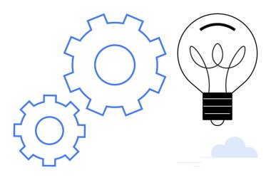 Vitesli ampul yaratıcılığı, fikir üretimini ve iş akışı gelişimini sembolize eder. Yenilik için ideal, problem çözme, takım çalışması, strateji, verimlilik beyin fırtınası verimliliği. Basit düz