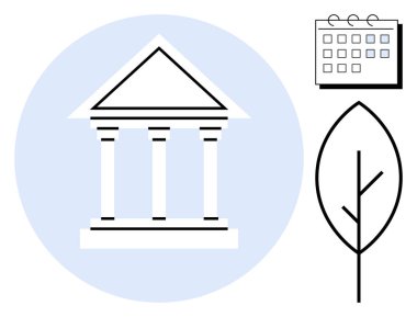 Kanun, politika, çevre, planlama, sürdürülebilirlik ve yapıyı temsil eden sütunları, takvimi ve asgari yaprak anahatlı hükümet yapısı. Yönetim için ideal çevre bilinci
