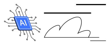 Bir buluta bağlı devre çizgileri olan yapay zeka mikroçipi, yeniliği, veriyi, bağlantıyı, makine öğrenmesini, otomasyonu ve gelecekteki teknolojiyi sembolize ediyor. Teknoloji ve yapay zeka hesaplama bulutu için ideal