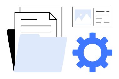 Dizin, yapılandırma veya sistem ayarları, küçük resim ve metin önizlemesi için vites sembolü ile birlikte belgeleri tutuyor. Çalışma akışı, organizasyon, ayarlar, teknoloji, veri, üretkenlik için ideal