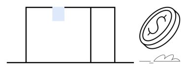 Minimalist tasarım ve hareketli bir bina ve dolar parası. İş, finans, gayrimenkul, girişimcilik, istikrar, yatırım ve karar verme için idealdir. Basit bir düz metafor.