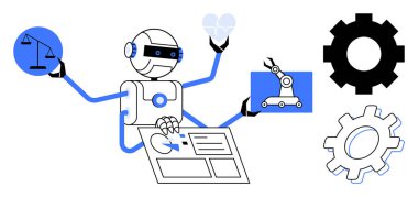 Robot tartı, kalp izleme, endüstriyel kontrol ve UI navigasyon gibi görevleri yerine getiriyor. Yapay zeka, robot bilimi, yenilik, otomasyon sağlık hizmetleri hukuki teknoloji etiği için idealdir. Basit düz