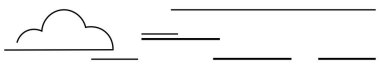 Düz yatay rüzgar çizgileri olan basit bulut tasarımı. Teknoloji, çevre, ağ, hız, iletişim, seyahat, tahmin ve minimal düz metafor için ideal