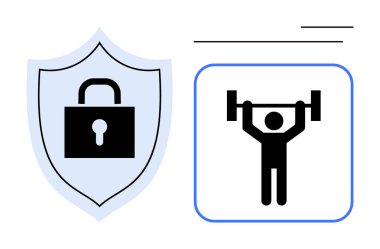 Kalkana kilitlenmek ve ağırlık kaldırmak güvenlik, güç, dayanıklılık ve güçlendirme konularını vurgular. Fitness, siber güvenlik, zihinsel güç, koruma, güç dayanıklılığı için ideal