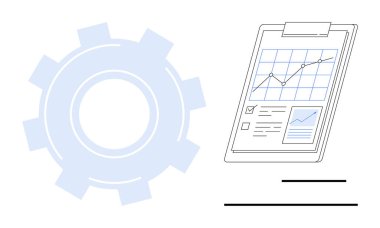 Veri tablosunun yanındaki büyük teçhizat yükselen eğilim, işaretleme kutuları ve notlarla birlikte görüntüleniyor. İş stratejisi, üretkenlik, performans takibi, veri analizi ve süreç iyileştirmesi için ideal