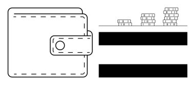 Cüzdanında düğme tokası olan para yığını tasarruf, büyüme ve zenginlik yönetimini sembolize ediyor. Finans, bankacılık, bütçe, yatırım, para yönetimi, tasarruf maliyesi için ideal