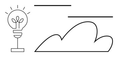 Bitki filizli ampul, soyut bulut şekillerinin yanında büyümeyi ve yeniliği sembolize eder. Sürdürülebilirlik, yaratıcılık, yenilik, büyüme, çevre dostu, minimalizm ve kalkınma için ideal