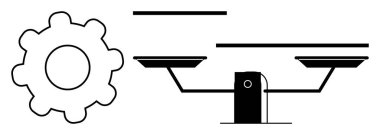 Dengeli ölçeğin yanında vites takım çalışmasını, verimliliği ve adaleti simgeler. Üretkenlik, eşitlik, hukuk, denge, organizasyon takım çalışması veya karar verme için idealdir. Minimalist düz metafor