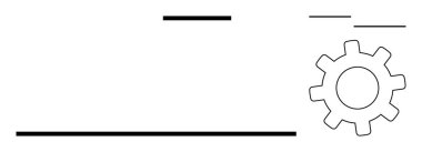 Kalın ve temiz yatay çizgilere bitişik asgari vites temaları iş akışını, sistemi, işlem optimizasyonunu ve organizasyonu işaret eder. Mühendislik, üretkenlik, yapı, planlama için ideal