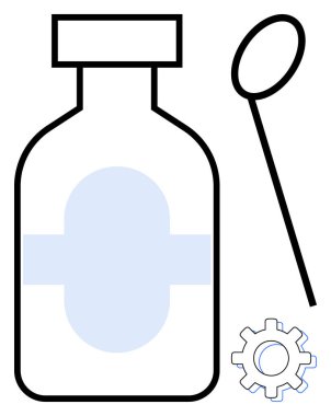 Haç, damlatan ve ilaç geliştirme, yenilik, laboratuvar çalışmaları, tıp, farmakoloji, araştırma ve biyoteknolojiyi temsil eden bir tıbbi konteynır. Basit sağlık temaları için ideal