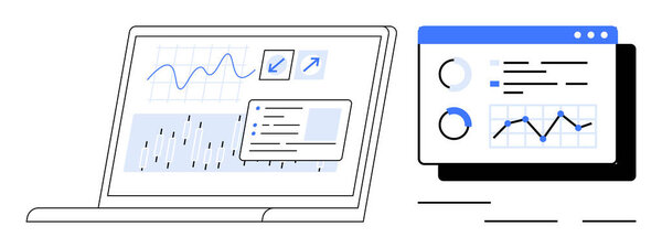Портативные и экранные графики, аналитика и отчеты. Идеально подходит для бизнеса, технологий, обработки данных, аналитики, программной командной работы и производительности. Современная чистая и простая квартира