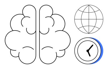 Küresel düşünme, zaman yönetimi, karar verme, yenilik, iletişim, verimlilik ve eğitimi sembolize ediyor. Basit düz metafor için ideal