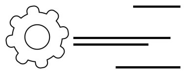 Vites biçimi ve yatay çizgiler iş akışını, otomasyonu ve hızı vurgular. Teknoloji, yenilik, mekanik, mühendislik ve verimlilik için ideal takım çalışması. Basit düz metafor