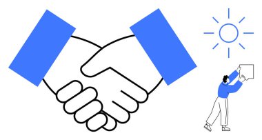 Ortaklık kavramı. El sıkışma işbirliği ve karşılıklı anlaşma. Ortaklık takım çalışmasını ve yeniliği teşvik eder. İş iletişimi, takım çalışması, müzakereler, ağ oluşturma, büyüme için