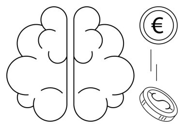 Euro ve dolar sikkelerine bağlı beyin, ekonomiyi, karar vermeyi, bilgiyi, akıl sağlığını, analizi, yaratıcılığı, finans ve zekayı sembolize ediyor. Nörolojiyi finanse etmek için ideal