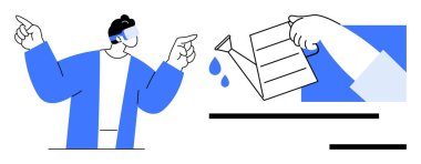 Su döken anlamlı el hareketleriyle bireysel hareketler büyümeyi sembolize eder. Takım çalışması, yenilik, akıl hocalığı, kaynak paylaşımı, rehberlik, liderlik, yaratıcılık için ideal. Basit.