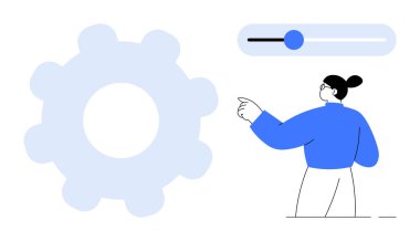 Vites biçimi yapılandırmayı temsil ediyor, kaydırma ayarlarını gösteren kişi. Teknoloji, kişiselleştirme, arayüz, kullanıcı deneyimi, verimlilik, sistem yönetimi için ideal