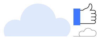 Bulut hesaplama. Bulut hesaplama sembolü, başparmak yukarı simge onayı ve dijital yenilik. Veri depolama, teknoloji, iş verimliliği, uzaktan erişim, bilişim çözümleri için bulut hesaplaması