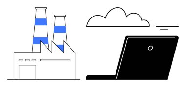 Endüstri 4.0. Bulut bilgisayarı, akıllı endüstriyel yönetim için dizüstü bilgisayar ve fabrikaları birbirine bağlar. Endüstri 4.0 IOT, otomasyon, analitik ve veri entegrasyonunu mümkün kılıyor. Lojistik üretmek için.
