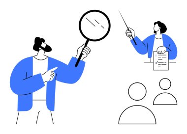 Uzman inceleme görüşleri büyüteçle, önemli noktaları veri raporuyla sunma ve takım üyeleriyle etkileşim kurma. Analiz, takım çalışması, veri, araştırma, işbirliği, eğitim için ideal