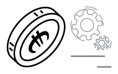 Döviz levhası ile farklı boyutlarda dişliler eşleşen madeni paralar, finans, otomasyon süreci, ekonomi, strateji, yenilik, takım çalışması ve endüstri verimliliği konularının altını çiziyor. Basit.