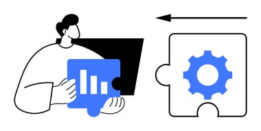 İş geliştirme için veri entegrasyonu. Analitik sembollerden ve bulmaca parçalarından veri topladım. Veri yönlendirme yeniliği ve iş ve teknoloji stratejisi. Analizde ve otomasyonda kullan