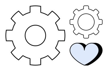 Takım çalışmasını, etkinliği ve mekanizmayı sembolize eden iki vites duygu, denge ve özen için bir kalple eşleştirilir. Yenilik, işbirliği, teknoloji, empati, uyum ilişkileri için ideal