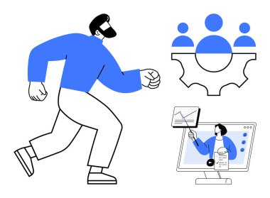 İş akışı konsepti. Takım çalışması, teknoloji entegrasyonu ve üretkenlik araçlarıyla gösterilen iş süreci. İş akışı işbirliğini ve verimli görev yönetimini geliştiriyor. Harika.