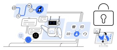 Yapay zeka iletişimde. Yapay zeka, müşteri iletişiminde, otomasyon işlemlerinde ve veri gizliliğinde yardımcı oluyor. AI etkileşim güvenliğini artırır ve görevleri otomatikleştirir. Teknolojiye uygun.