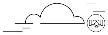Cloud computing. Cloud computing imagery paired with handshake collaboration and business partnerships. Cloud computing supports data sharing, teamwork, and secure agreements. Ideal for business