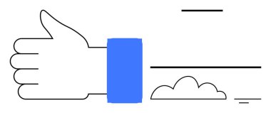 Thumbs up symbol. Thumbs up approval, positivity, and agreement. Thumbs up style for social media, communication, branding, user interface, and digital content