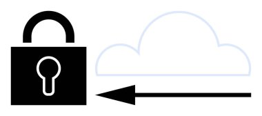 Data security concept. Data security ed by a lock and a cloud icon, emphasizing secure data transfer. Data security ensures protection, privacy, and safety of cloud storage. For technology