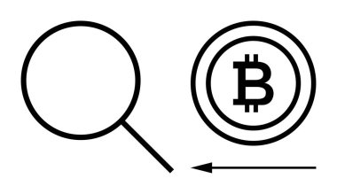Bitcoin search. Bitcoin analysis and investigation through a magnifying glass, cryptocurrency tracking and financial audits. For fintech, trading platforms, digital banking, blockchain, security