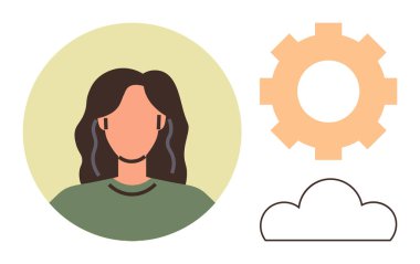 Ekip çalışmasını, bulut hesaplamasını, yeniliği, yaratıcılığı, yazılım gelişimini, dijital dönüşümü ve soyut işbirliğini sembolize eden bir dişilik avatarı. Mükemmel.